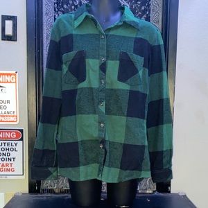 Green and black flannel.
